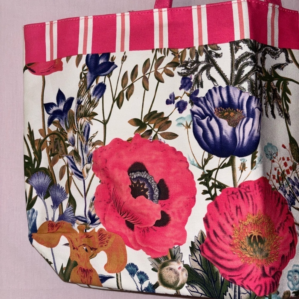 Estee Lauder Floral Tote with Pink and Blue - Picture 5 of 13